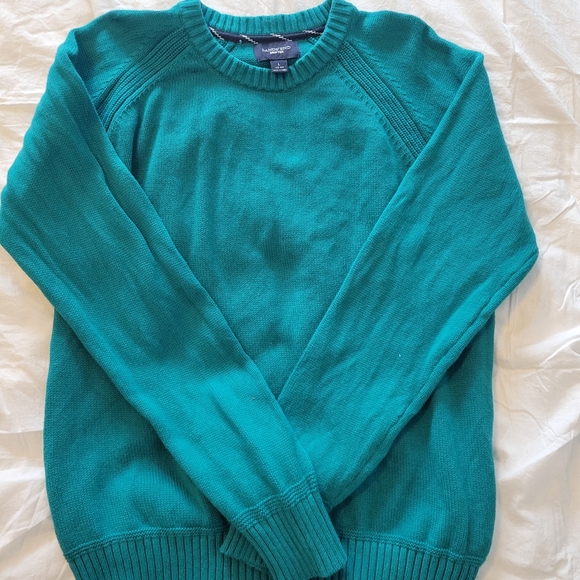 Lands' End Drifter Pullover Sweater Teal Men's Large - Picture 2 of 7